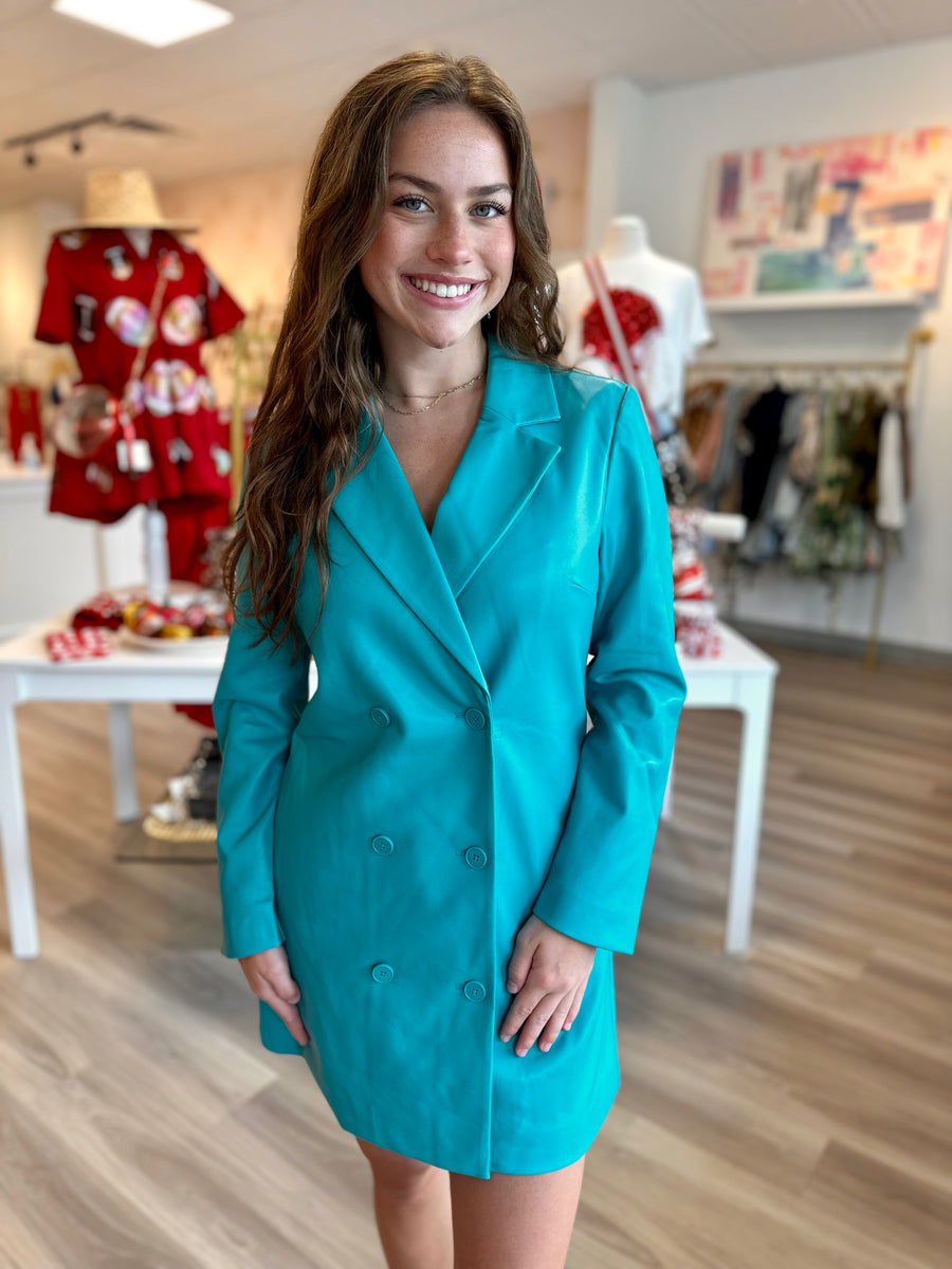 Turquoise best sale blazer dress