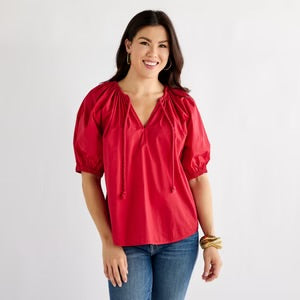 FINAL SALE Gia Rope Top In Red