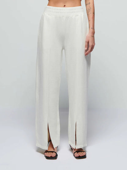 FINAL SALE Lincoln Front Slit Pant in Porcelain