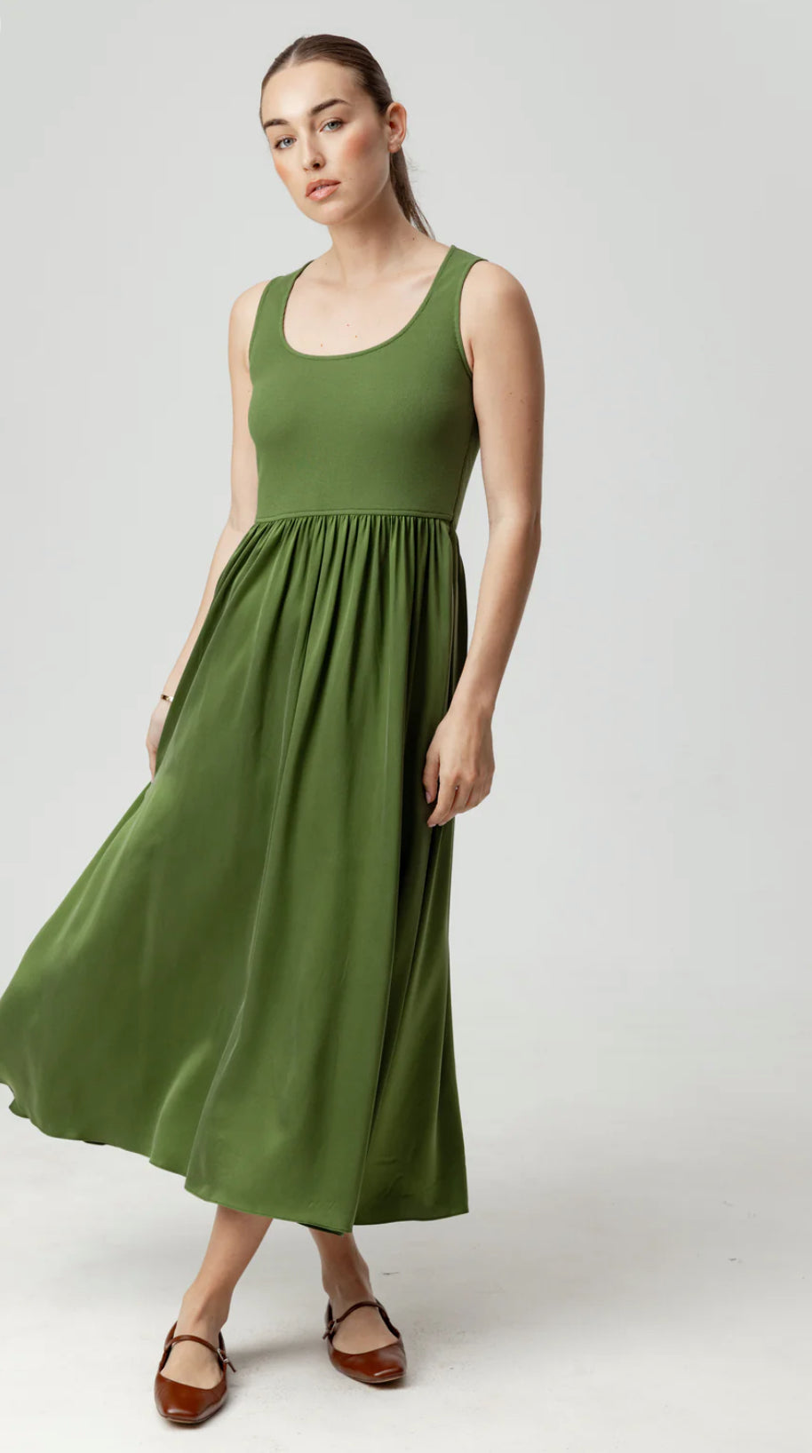 Blythe Dress in Evergreen