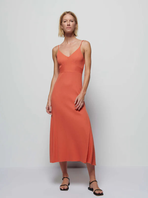 FINAL SALE- Ella Rib Tank Dress in Ginger