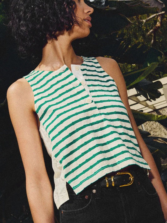 Bree Tank in Green Stripe