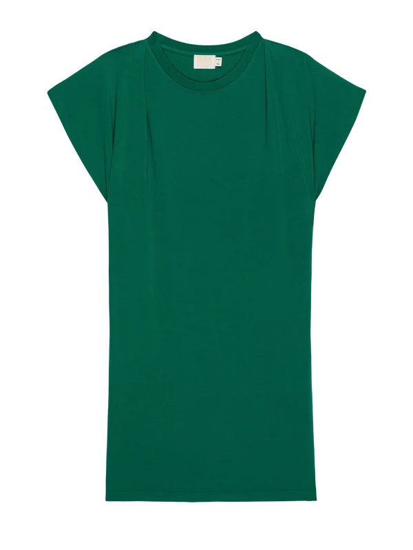 FINAL SALE Layne Solid Crewneck Dress in Verdant Green