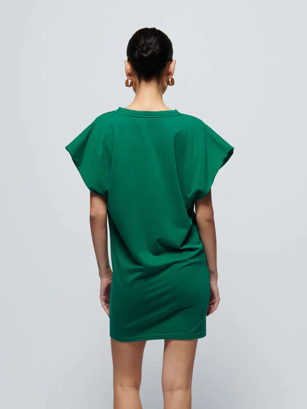 FINAL SALE Layne Solid Crewneck Dress in Verdant Green