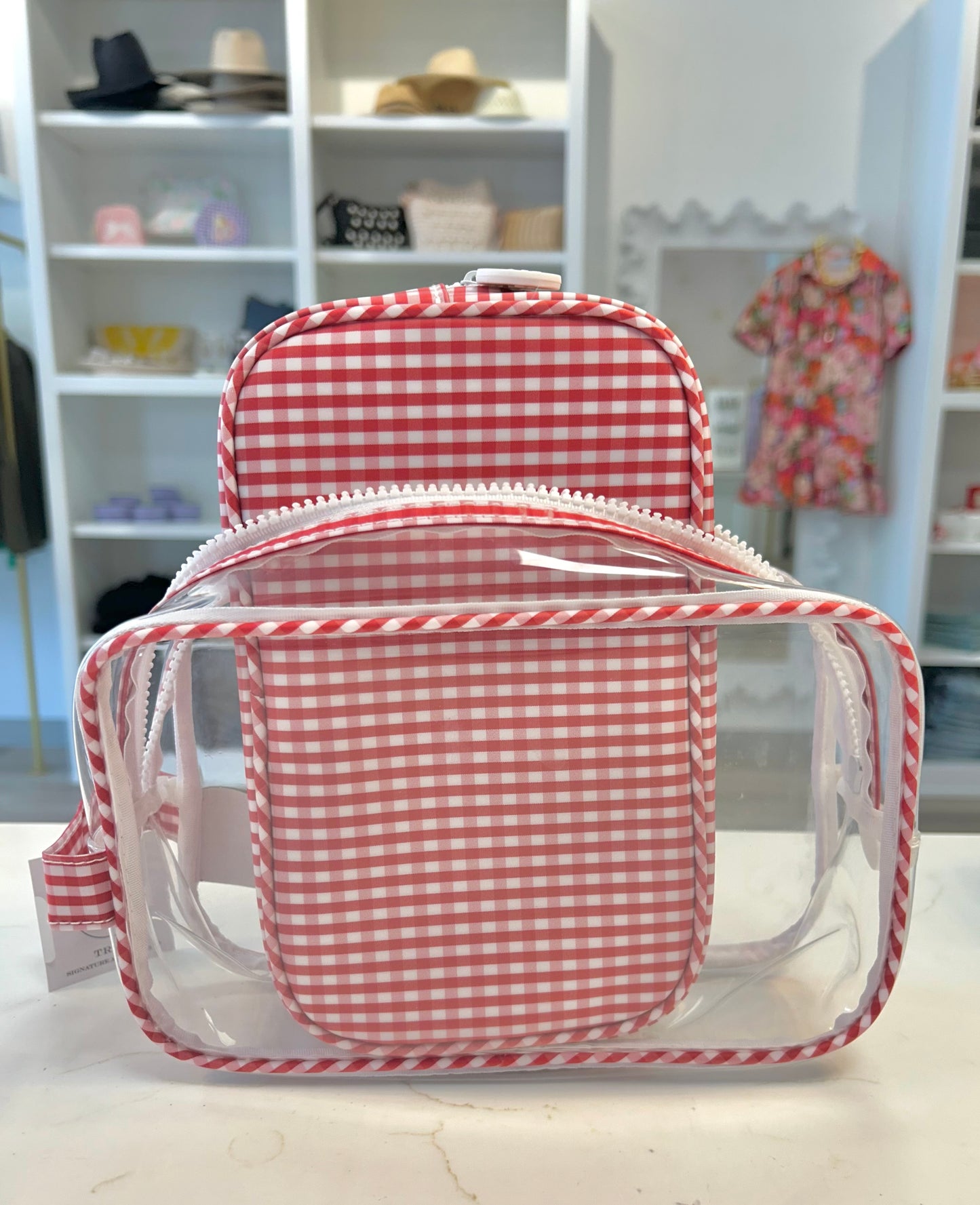 Duo Gingham Clear Bag