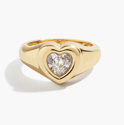 Single Heart Gem Ring