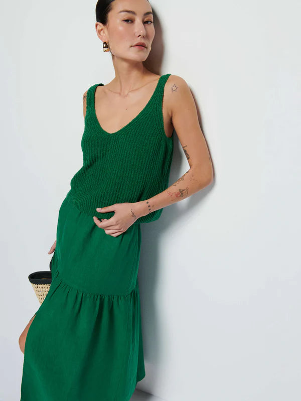 FINAL SALE Cece Sweater Tank in Green