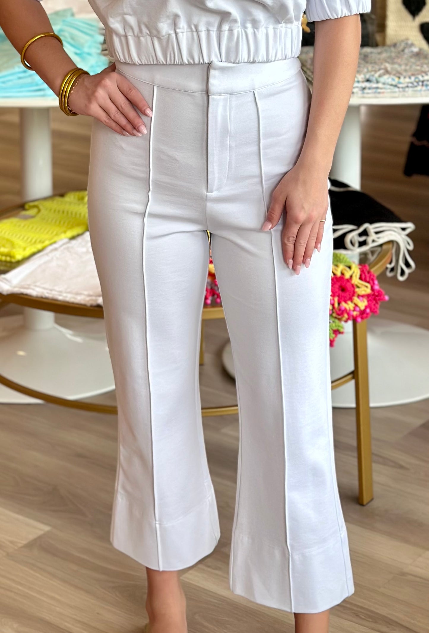 FINAL SALE Saylor Pant in White Ponte