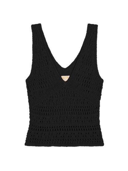 Sophia Crochet Tank in Black