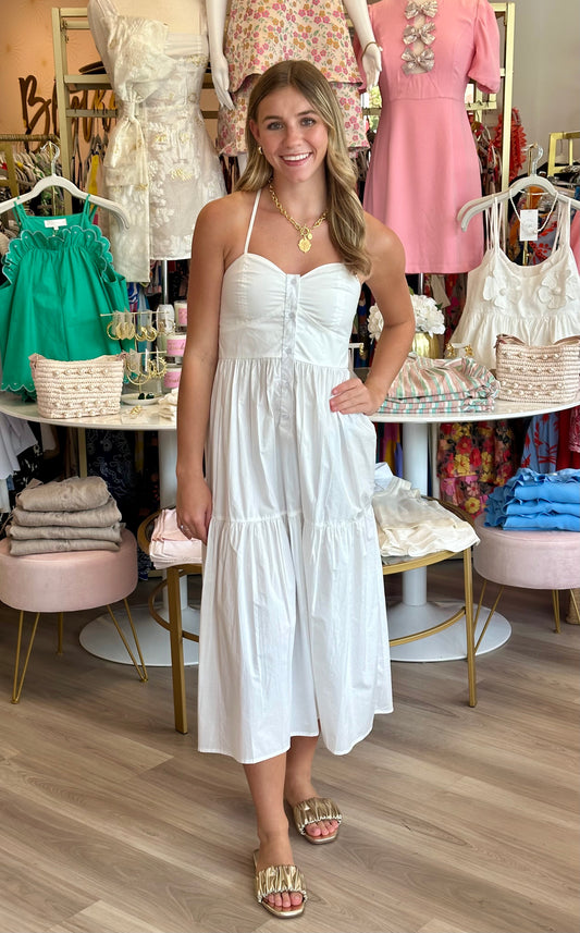 The Leora Dress in White