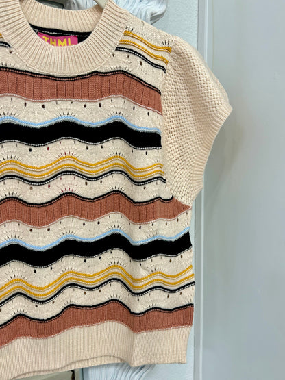 Flutter Sleeve Pattern Knit Top