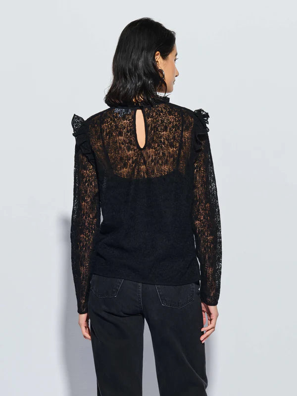 Cara Lace Top in Jet Black