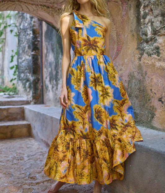 FINAL SALE Alana Dress in Tropical Palm