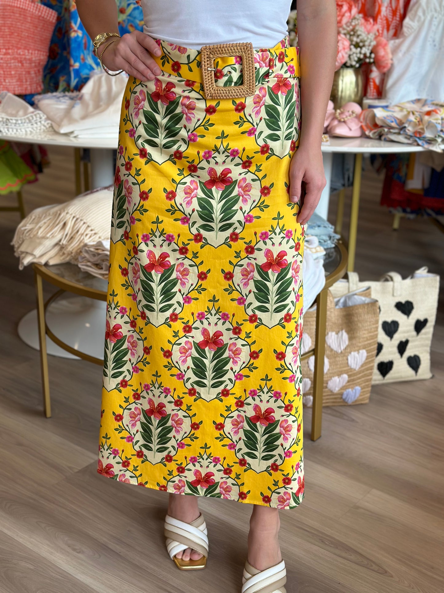 Maggie Skirt in Yellow Bouquet