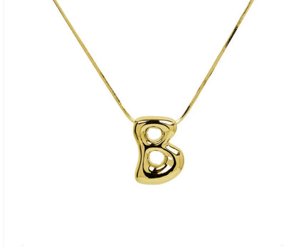 Water drop initial necklace