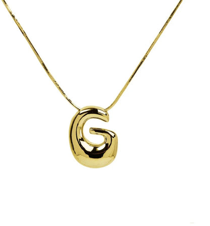 Water drop initial necklace