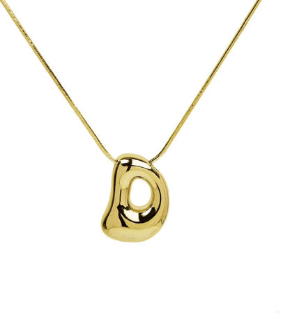 Water drop initial necklace