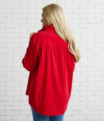 Kimberly Corduroy Top Red