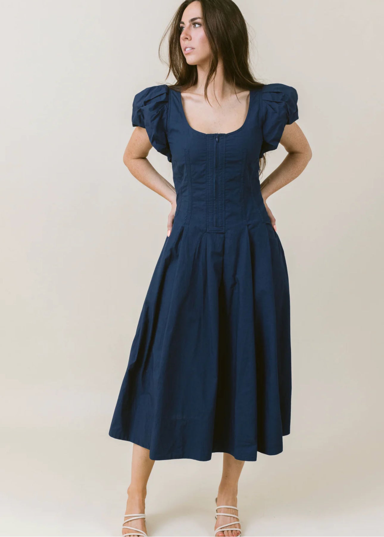 FINAL SALE Johnson Dress in Navy