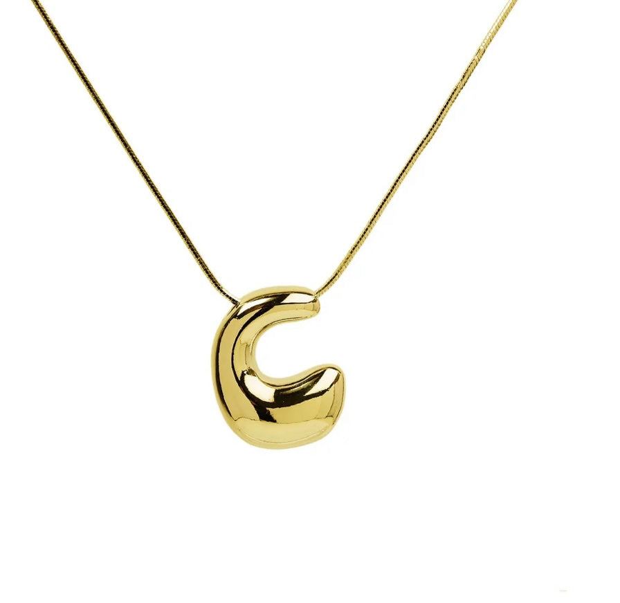 Water drop initial necklace