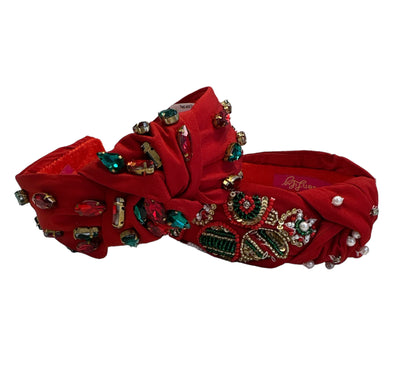 Red and Green Rhinestone Headband