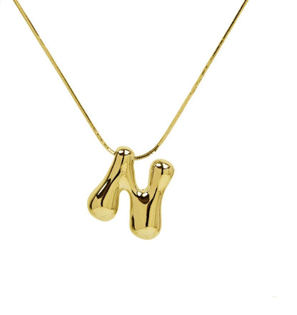 Water drop initial necklace