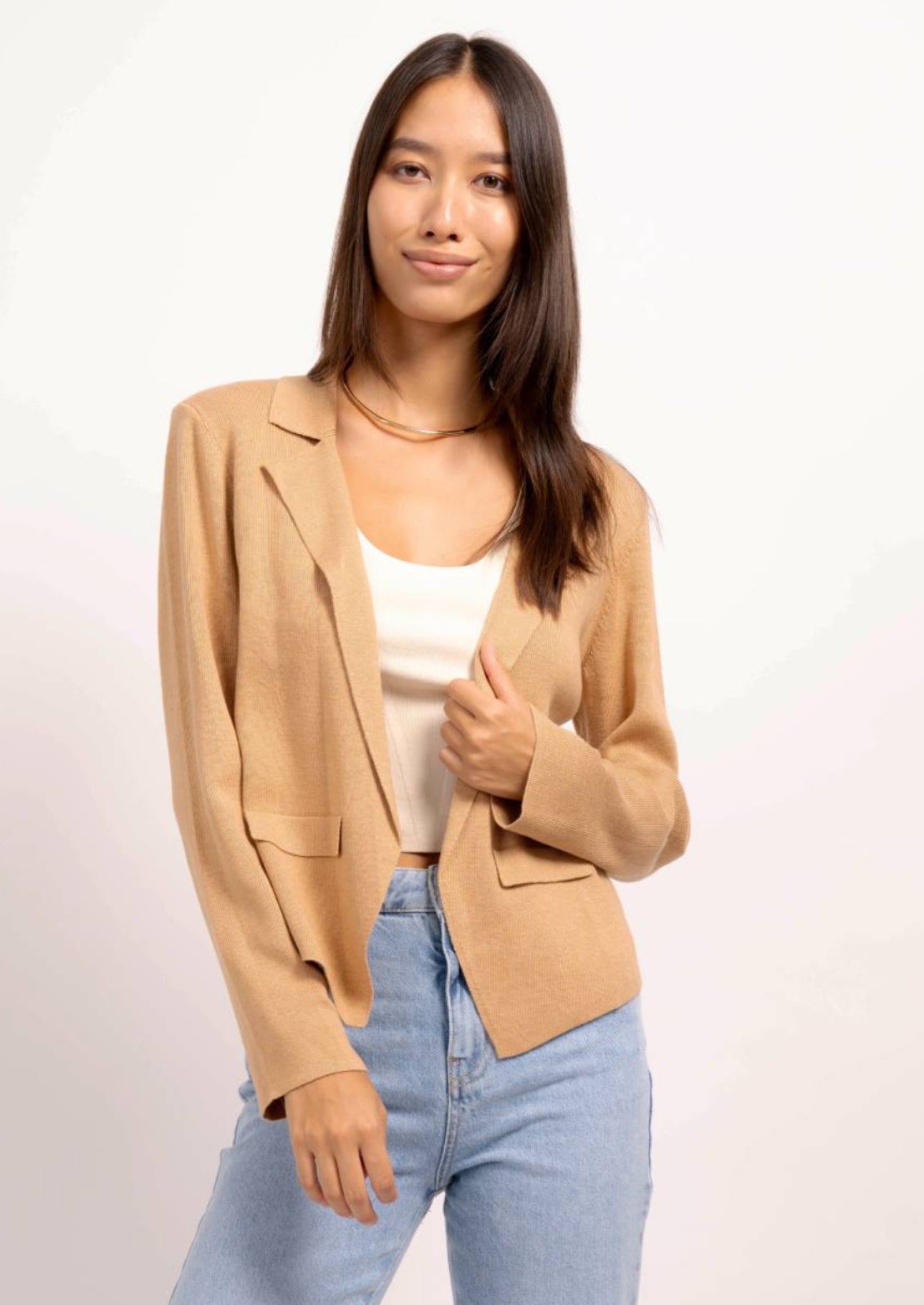 FINAL SALE Garrett Knit Jacket in Khaki