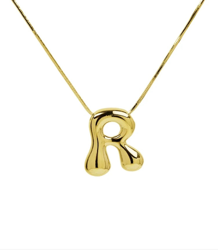 Water drop initial necklace