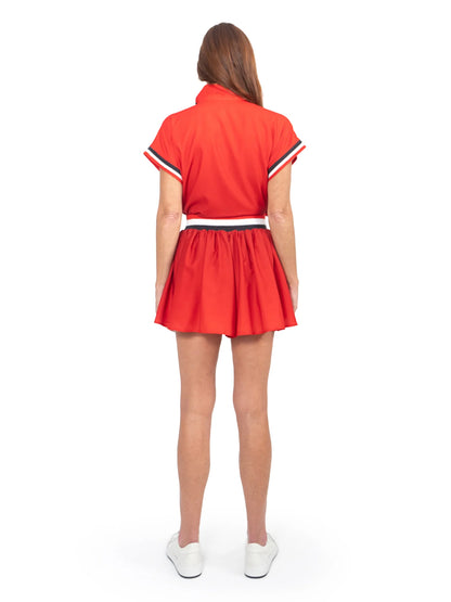 Swing Short in Red Varsity Ombre