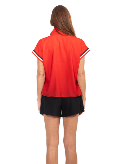 Poppy Pullover in Red Varsity Ombre