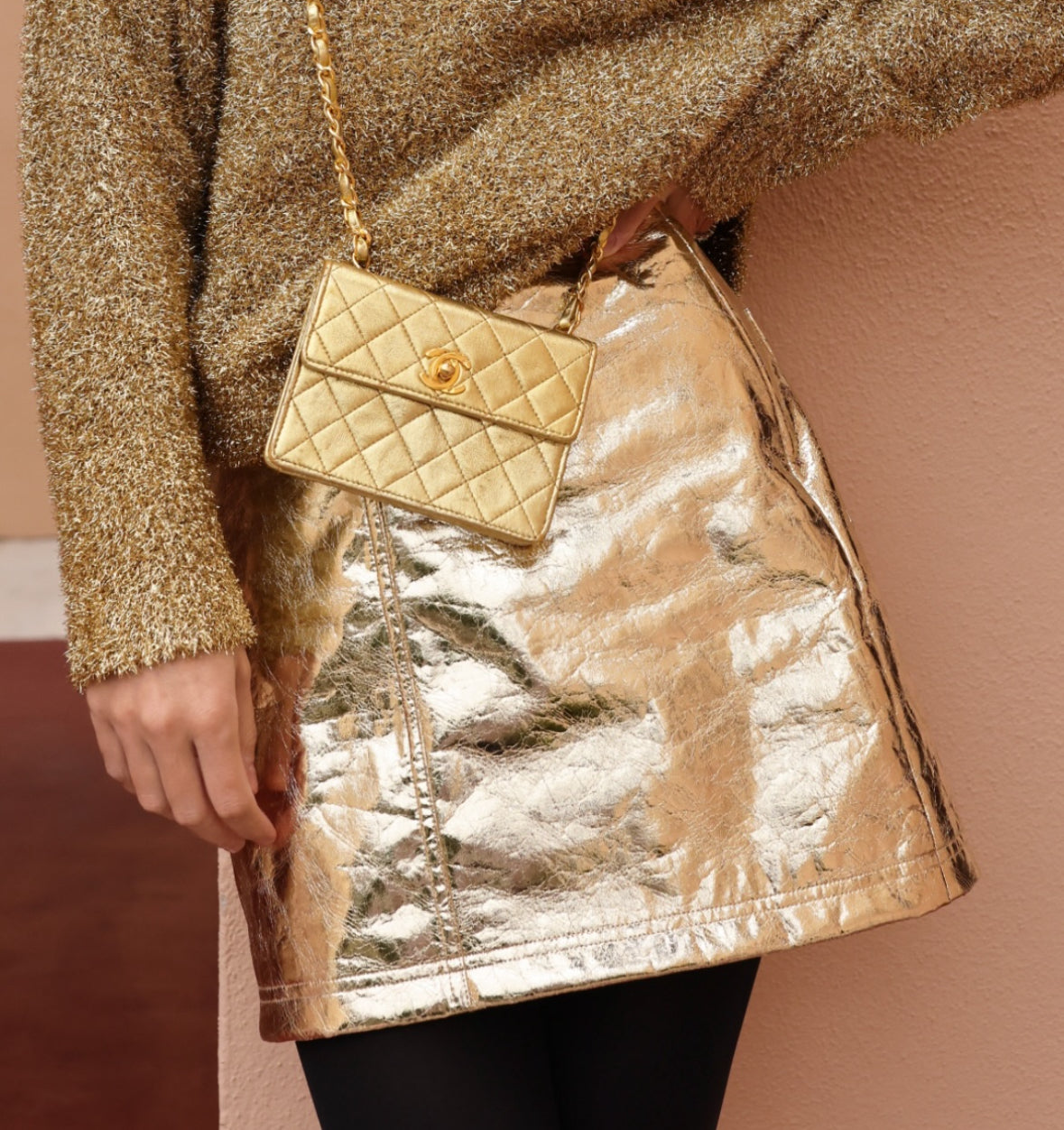 Kaitlin Skirt in Cracked Gold