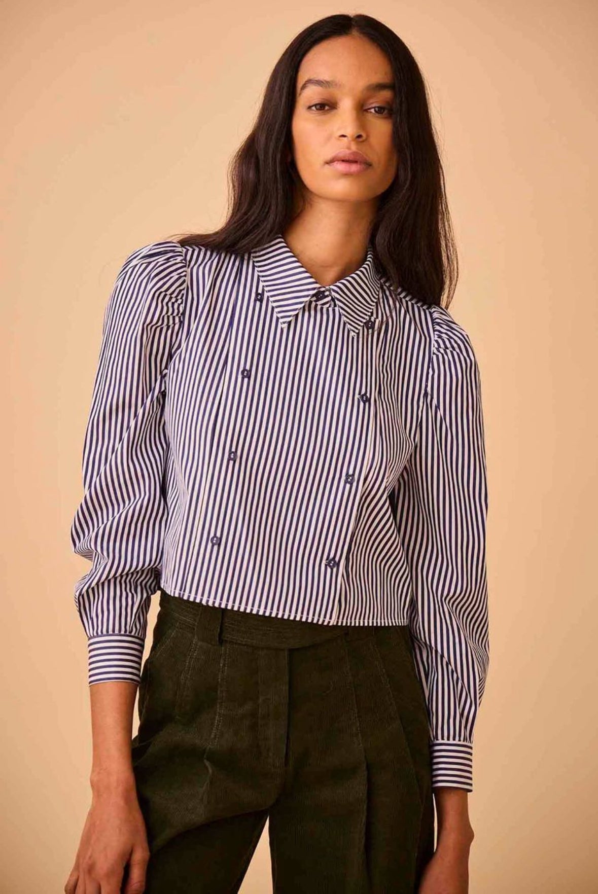 Annette Shirt in Navy Stripe