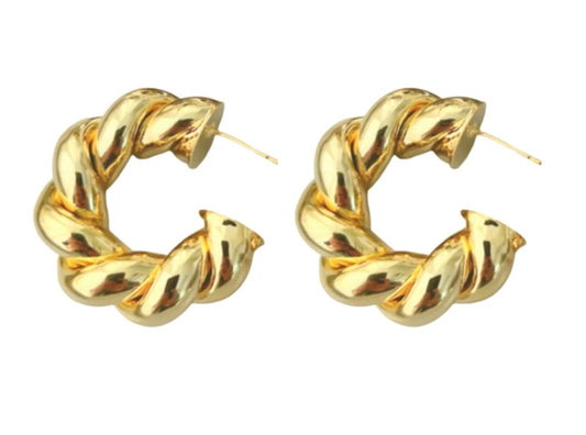 Coiled Gold Hoops