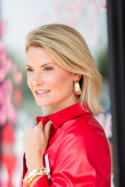 Red Pleather Blouse