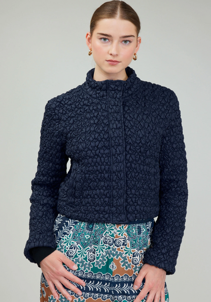 Quilted Puffer Jacket in Navy