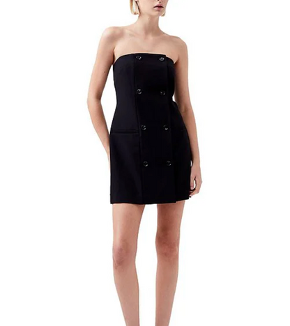 Azra Twill Strapless Mini Dress