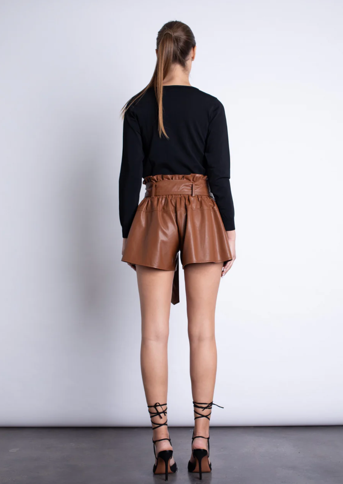 Juana Leather Shorts in Rust