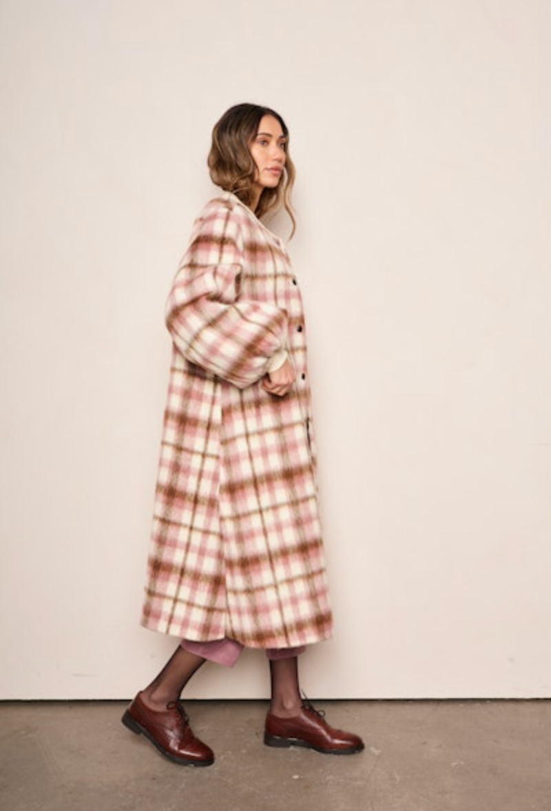 Cameron Coat in Blush Plaid