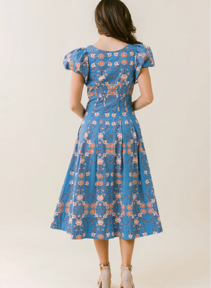 FINAL SALE Johnson Dress in Indigo Floral