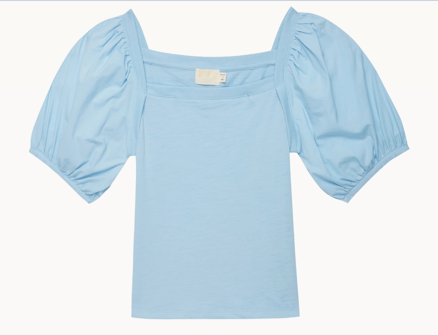 Naya Puff Sleeve Top in Powder Blue