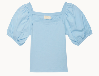 Naya Puff Sleeve Top in Powder Blue