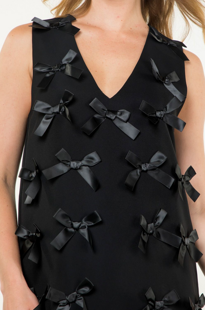 Riley Bow Detail Dress in Black