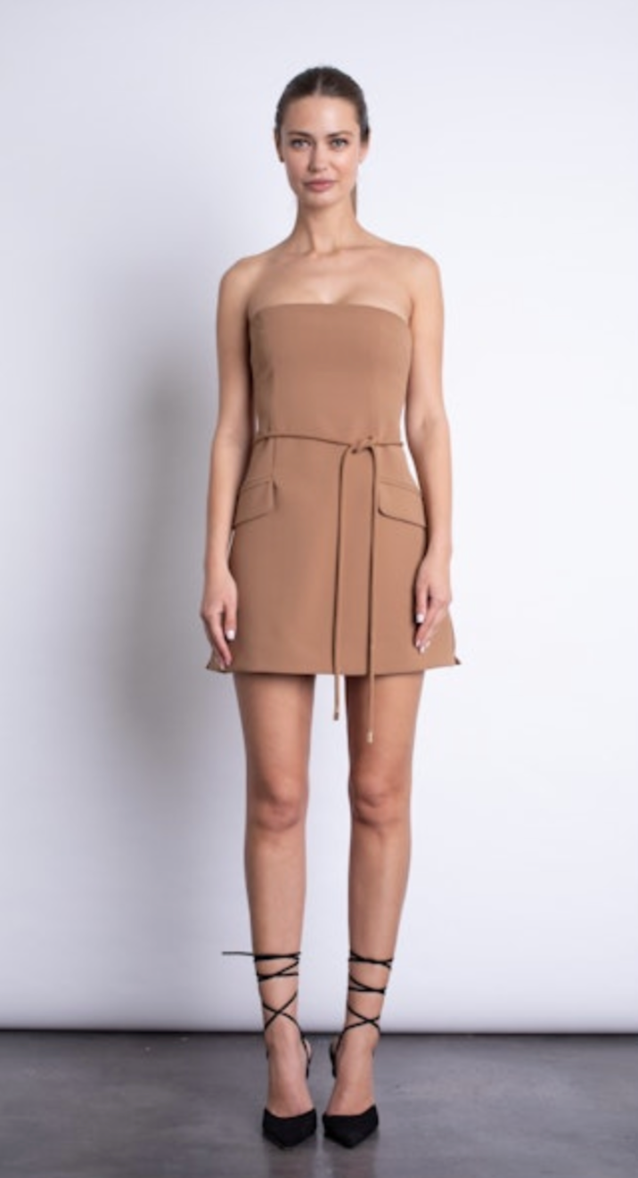 Nadia Mini Dress in Camel