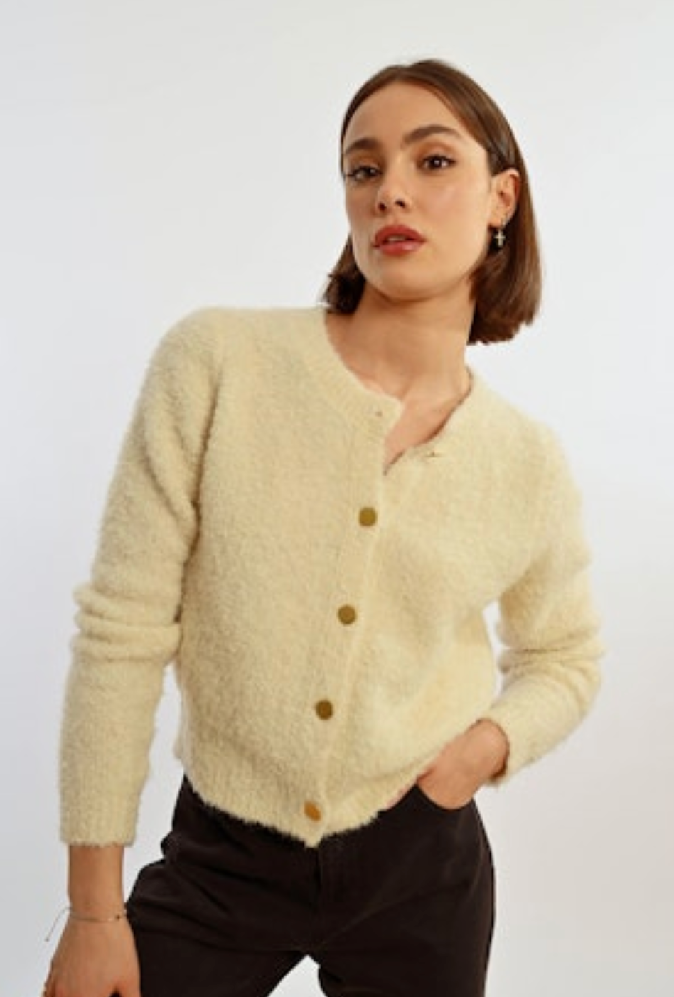 Frankie Boucle Knitted Cardigan