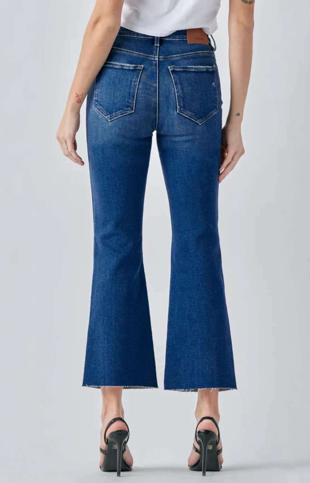 Happi High Rise Crop Flare in Dark Blue