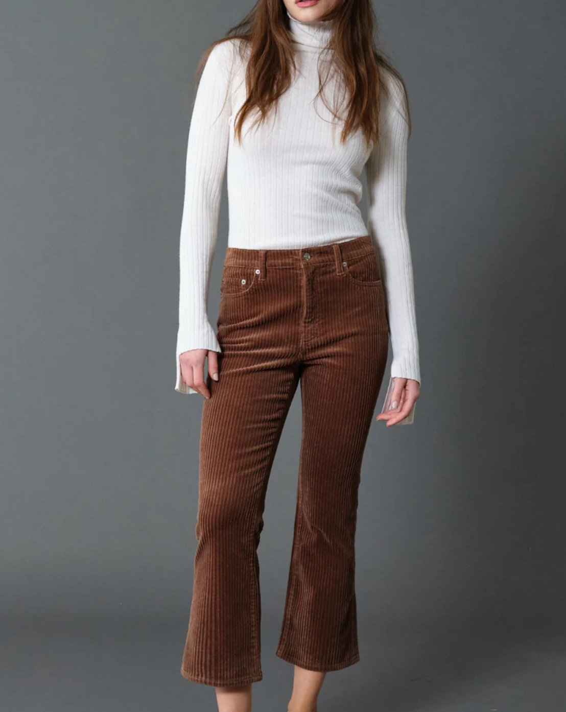 Shy Girl High Rise Crop Flare in Teddy