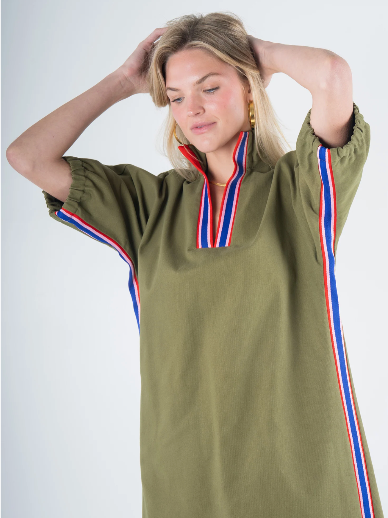 Poppy Caftan Dress in Army