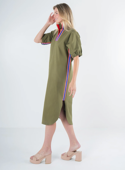 Poppy Caftan Dress in Army