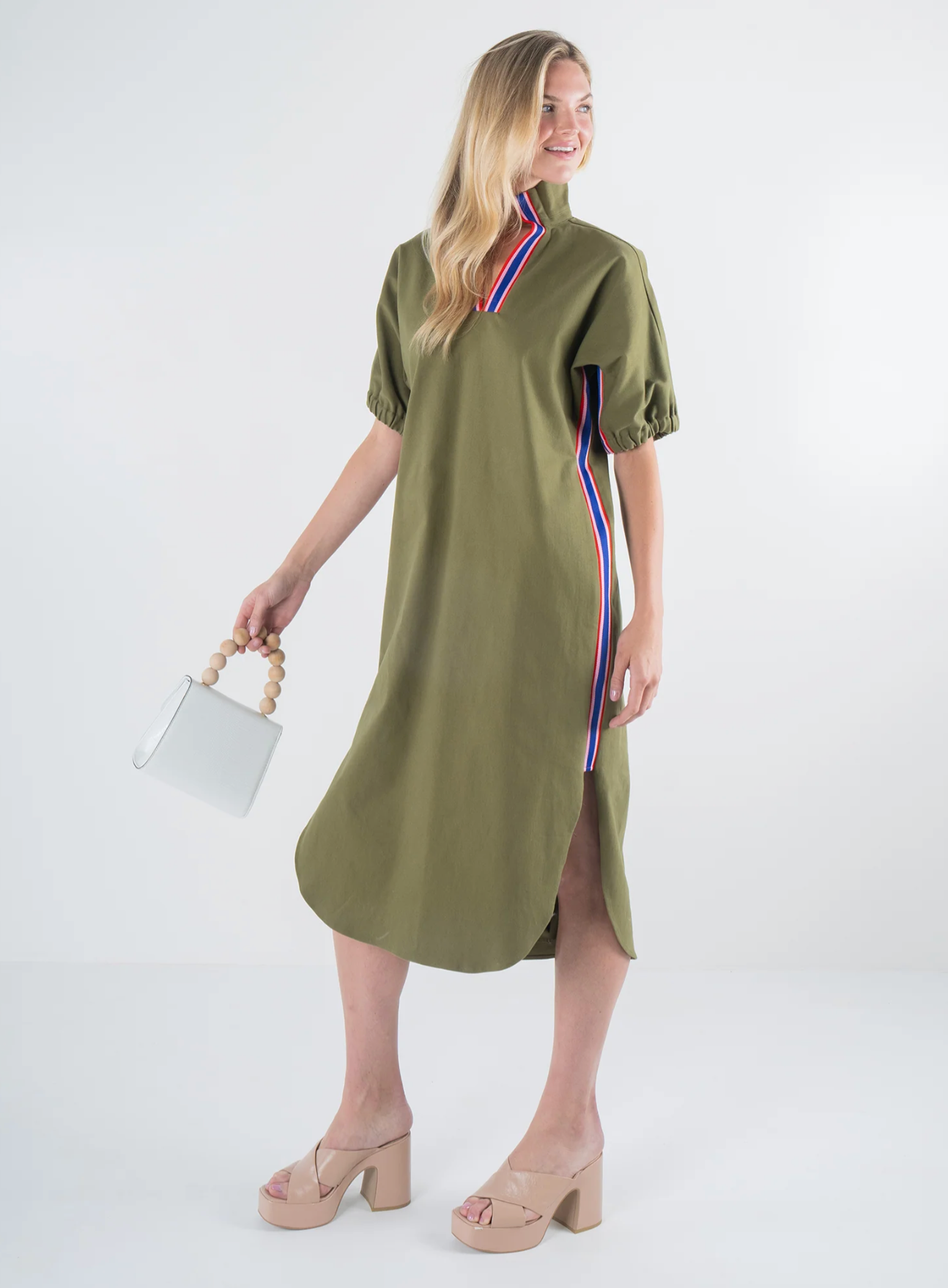 Poppy Caftan Dress in Army