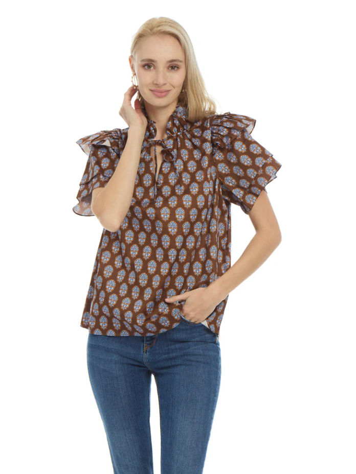 Martin Top in Chocolate Foulards